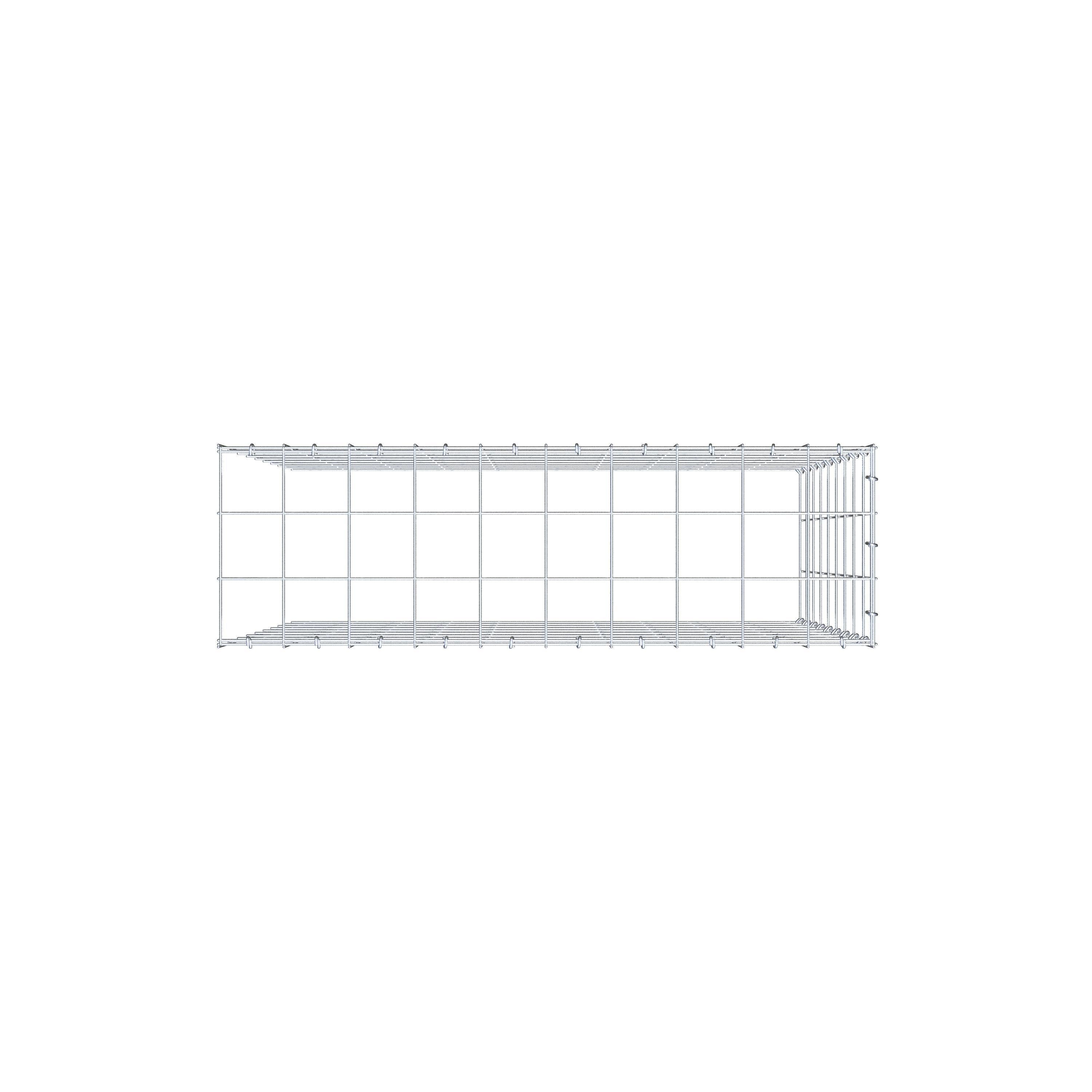 Monteret gabion type 4 100 cm x 90 cm x 30 cm (L x H x D), maskestørrelse 10 cm x 10 cm, C-ring