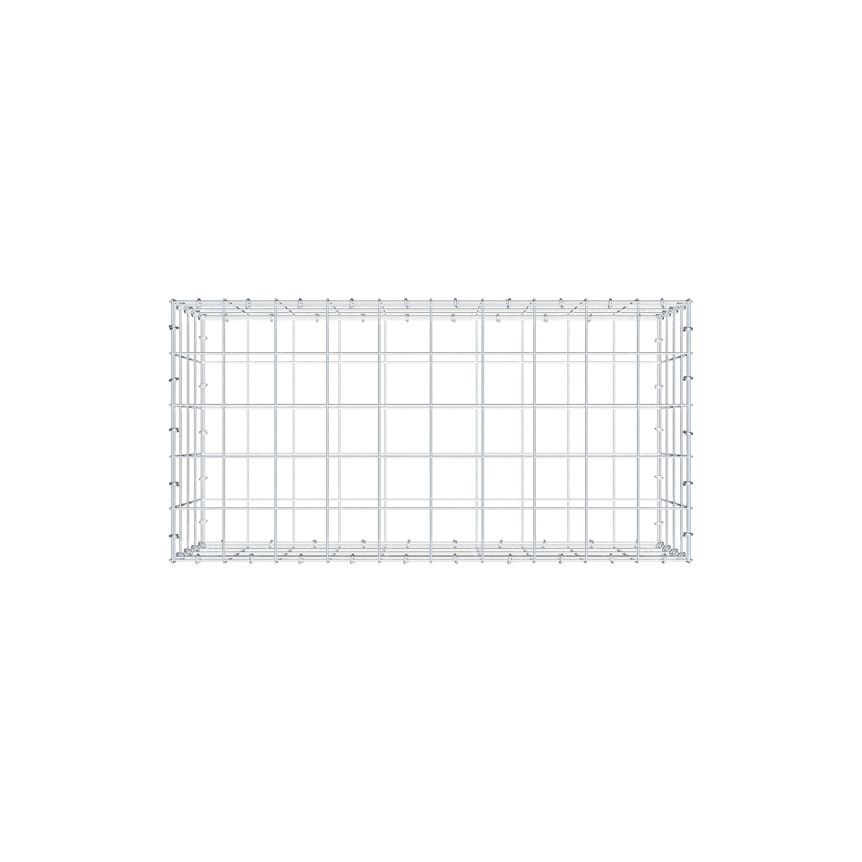 Gabion 100 cm x 40 cm x 50 cm (L x H x D), mesh size 10 cm x 10 cm, C-ring