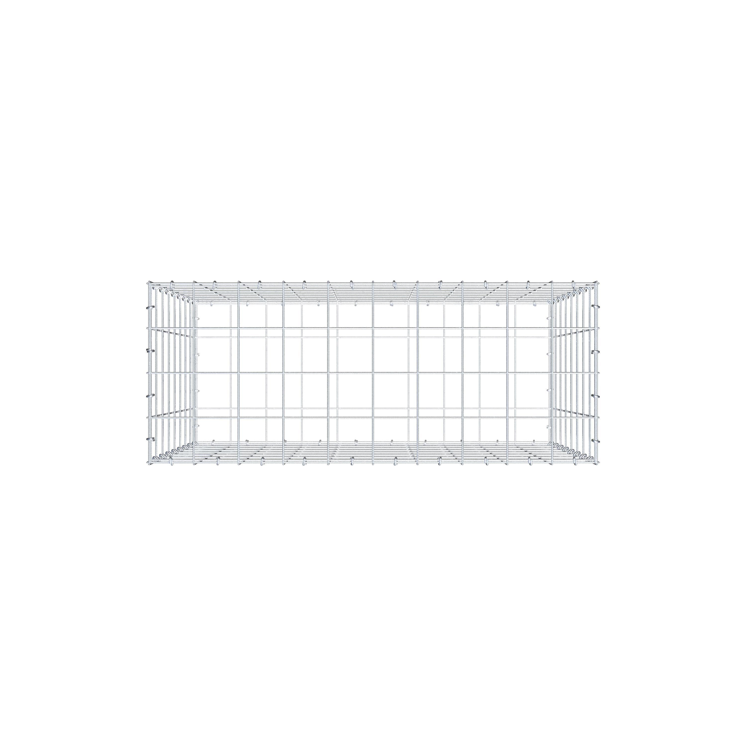 Gabion 100 cm x 80 cm x 40 cm (L x H x D), mesh size 10 cm x 10 cm, C-ring