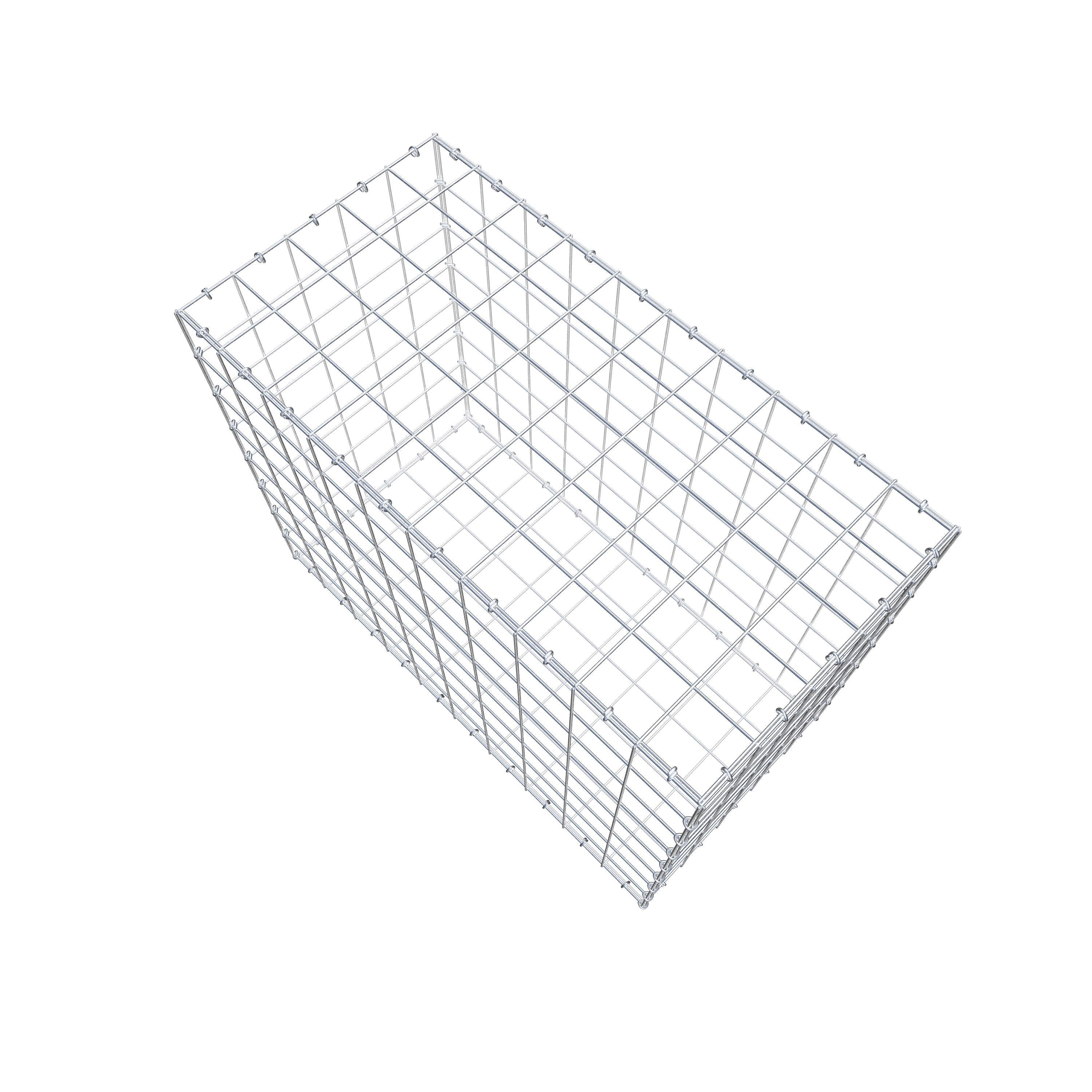 Gabione 100 cm x 80 cm x 50 cm (L x H x T), Maschenweite 10 cm x 10 cm, C-Ring