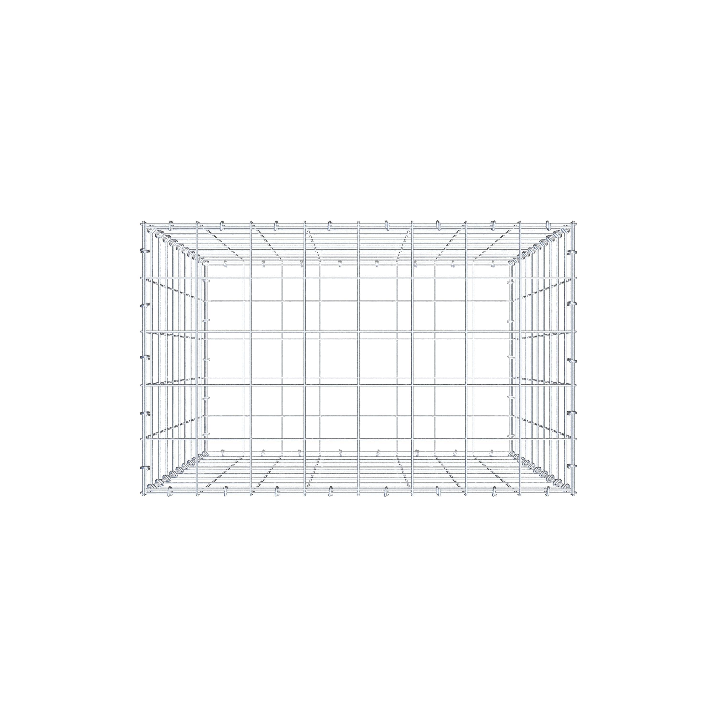 Gabione 100 cm x 80 cm x 50 cm (L x H x T), Maschenweite 10 cm x 10 cm, C-Ring