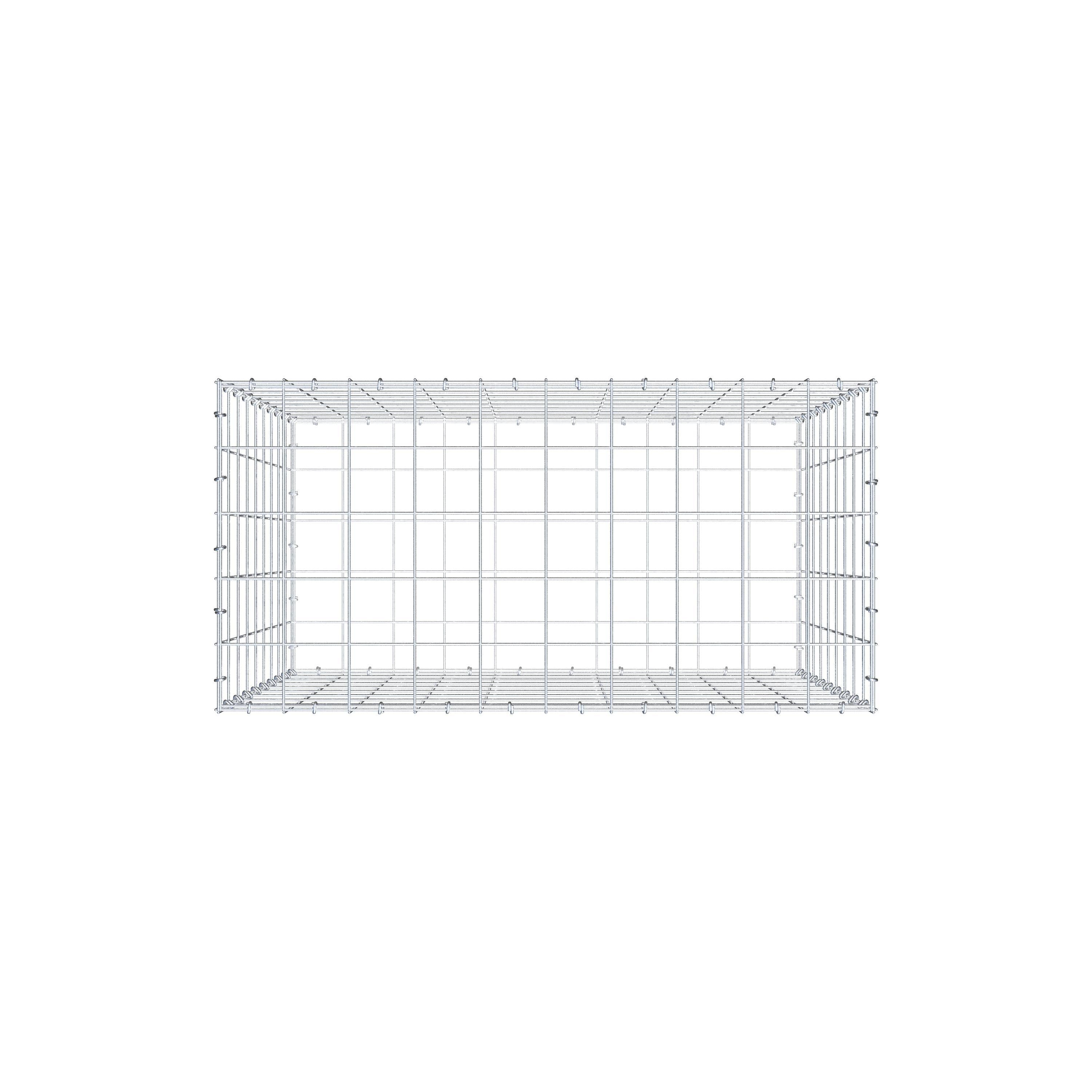 Gabion 100 cm x 90 cm x 50 cm (L x H x D), maskestørrelse 10 cm x 10 cm, C-ring