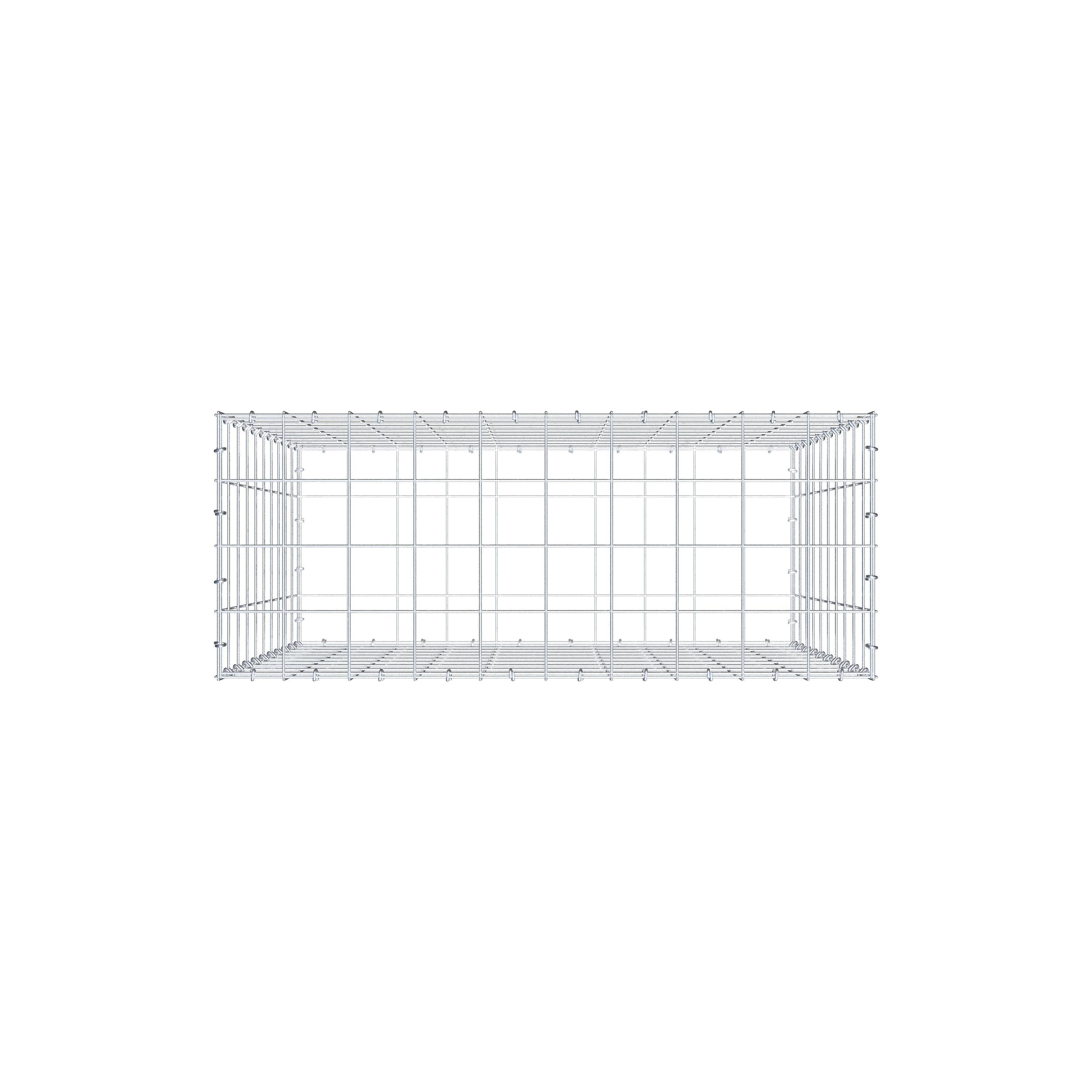 Gabion 100 cm x 100 cm x 40 cm (L x H x D), maskestørrelse 10 cm x 10 cm, C-ring