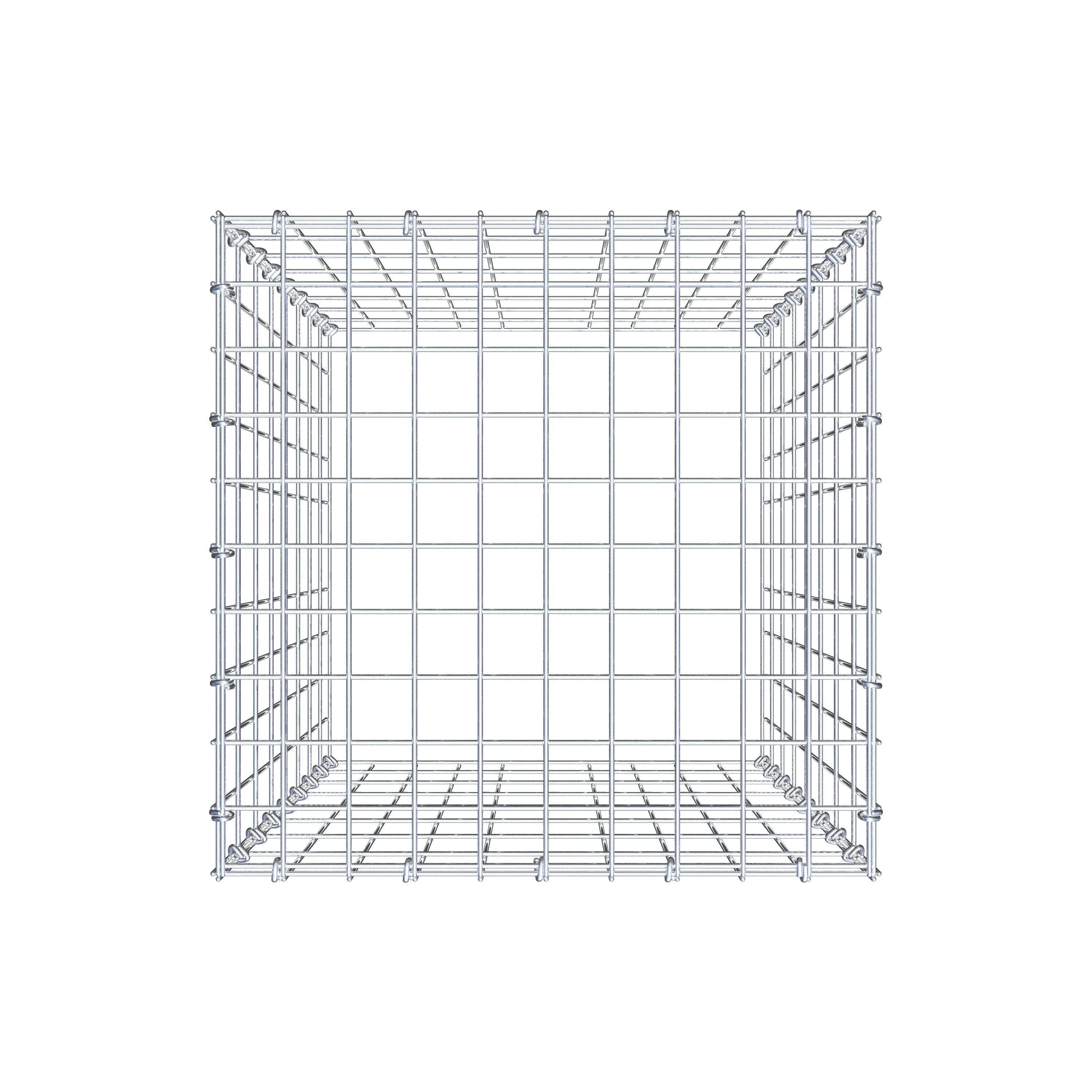 Monteret gabion type 3 80 cm x 50 cm x 50 cm (L x H x D), maskestørrelse 5 cm x 10 cm, C-ring