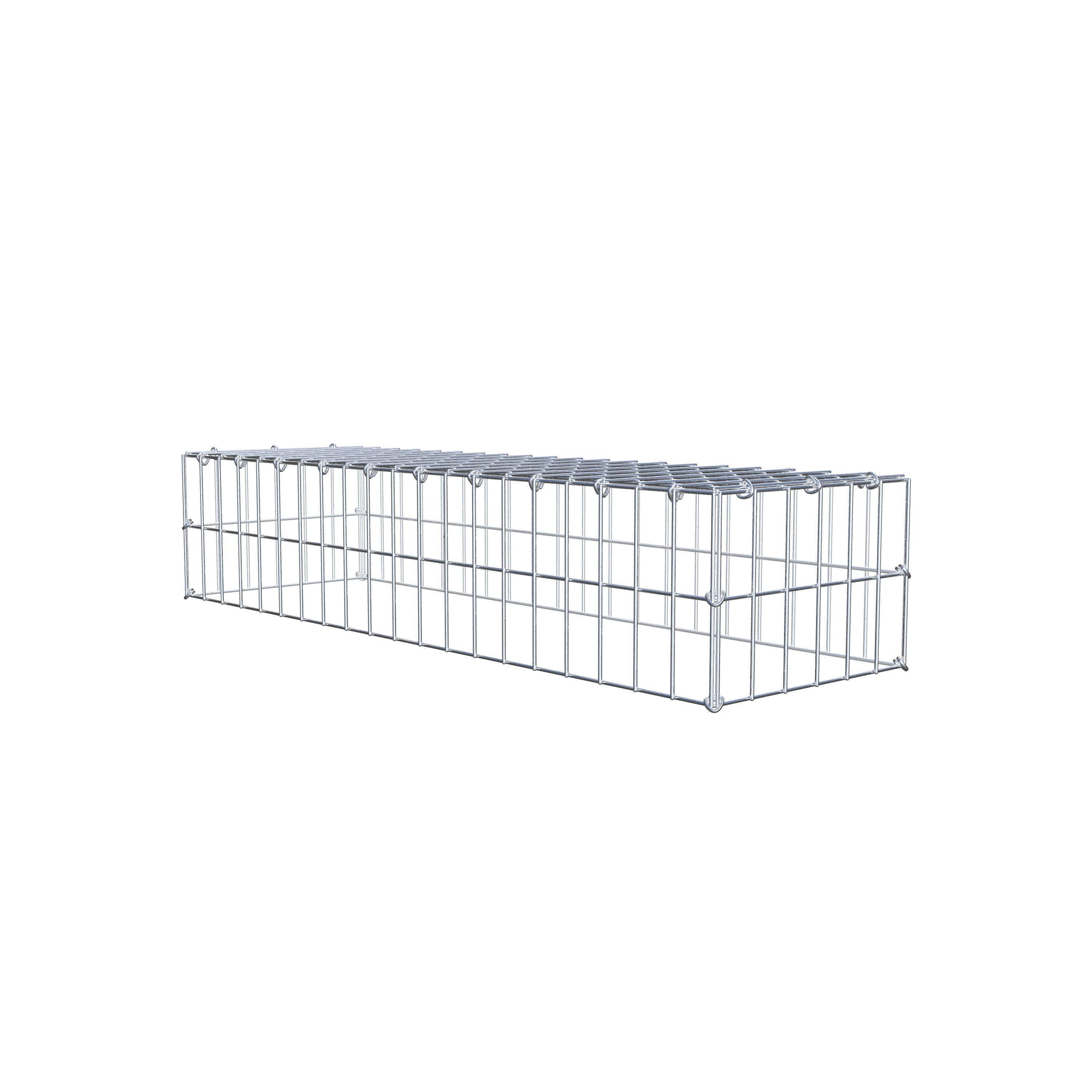 Monteret gabion type 3 100 cm x 20 cm x 30 cm (L x H x D), maskestørrelse 5 cm x 10 cm, C-ring