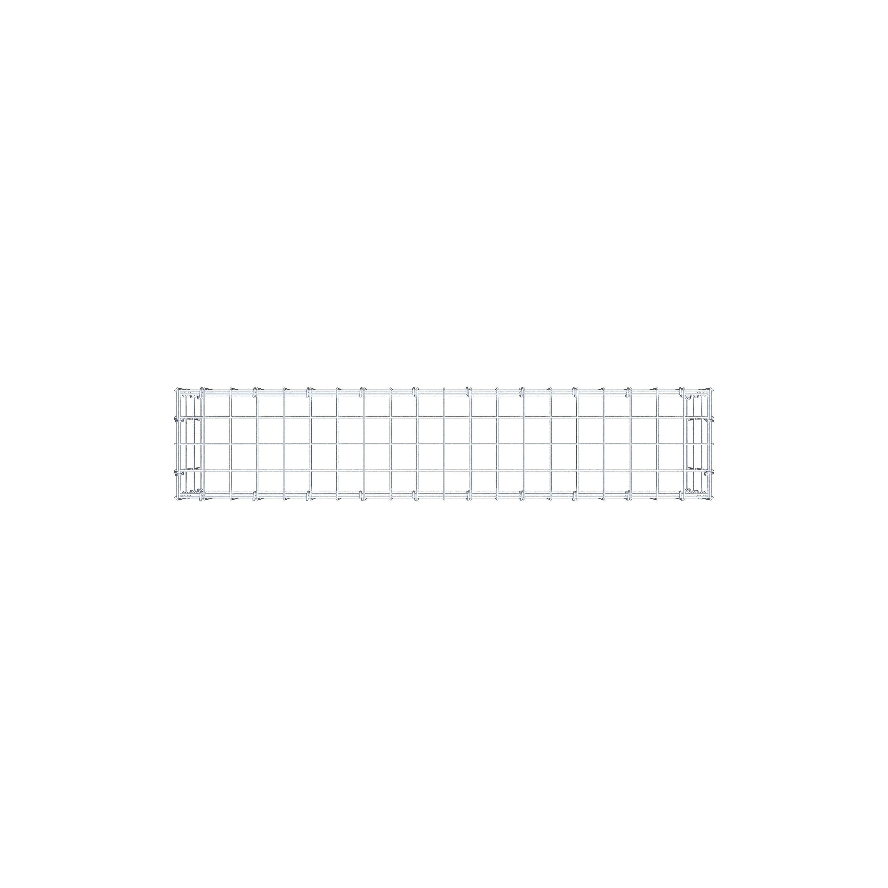 Mounted gabion type 3 100 cm x 30 cm x 20 cm (L x H x D), mesh size 5 cm x 10 cm, C-ring