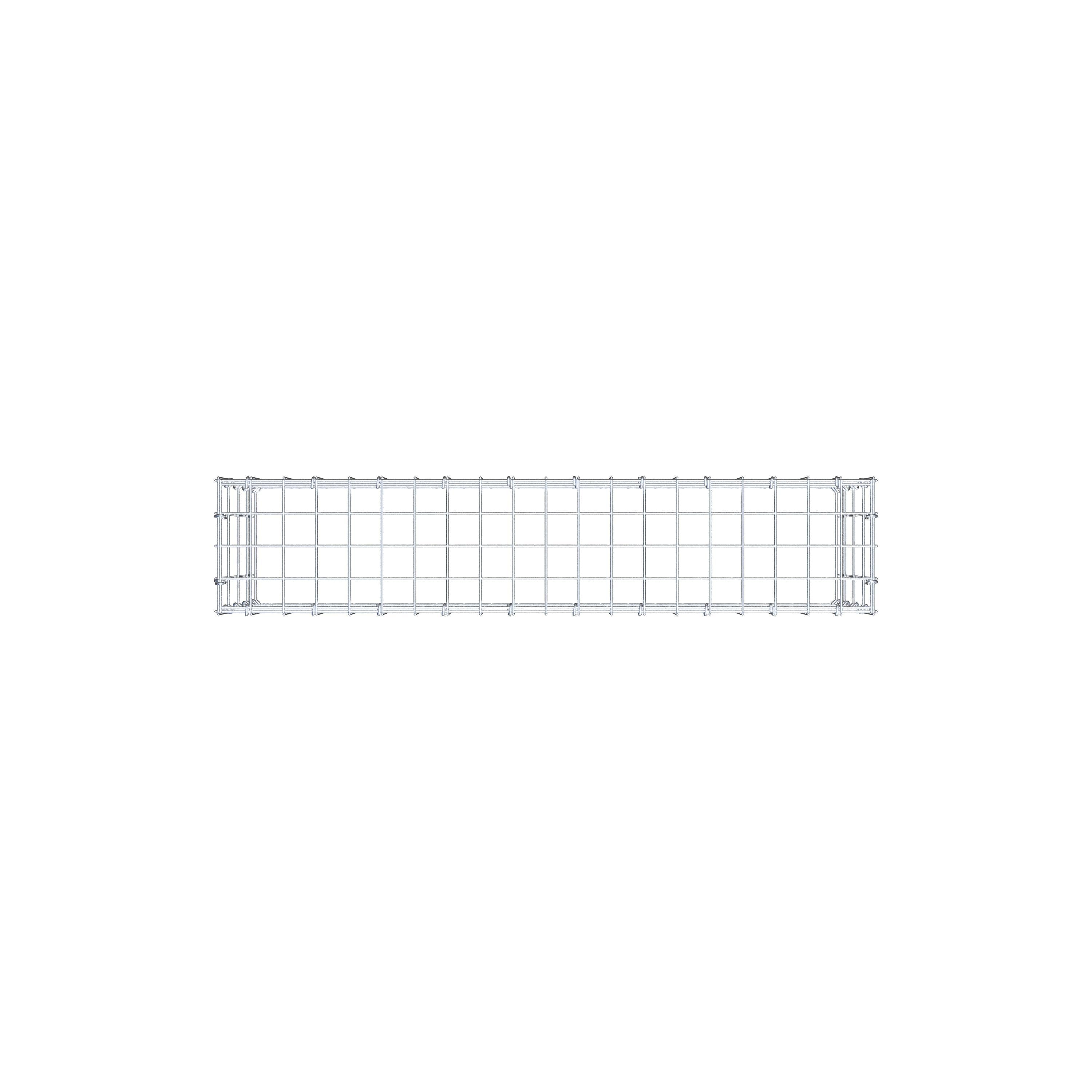 Monteret gabion type 3 100 cm x 40 cm x 20 cm (L x H x D), maskestørrelse 5 cm x 10 cm, C-ring