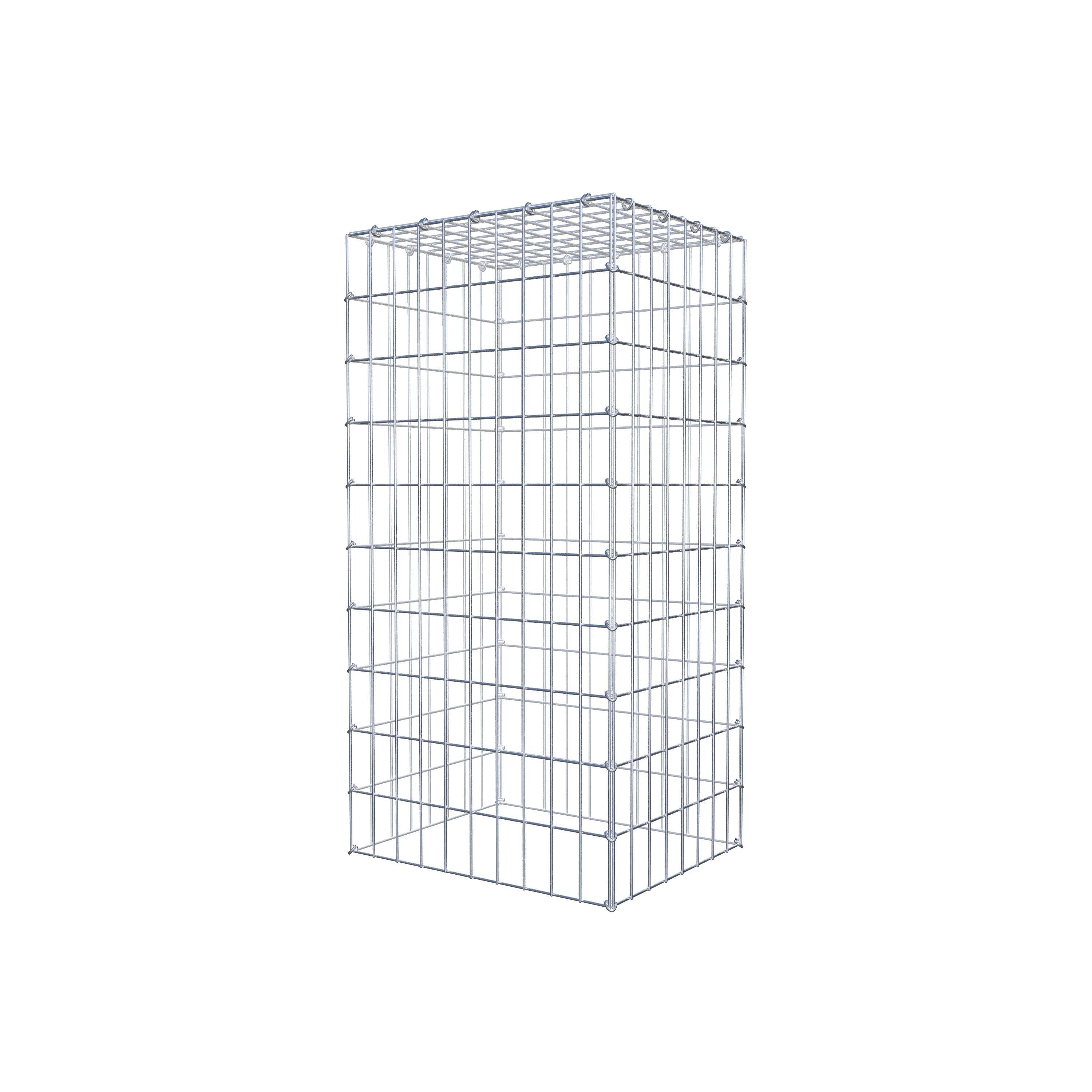 Monteret gabion type 3 100 cm x 40 cm x 50 cm (L x H x D), maskestørrelse 5 cm x 10 cm, C-ring