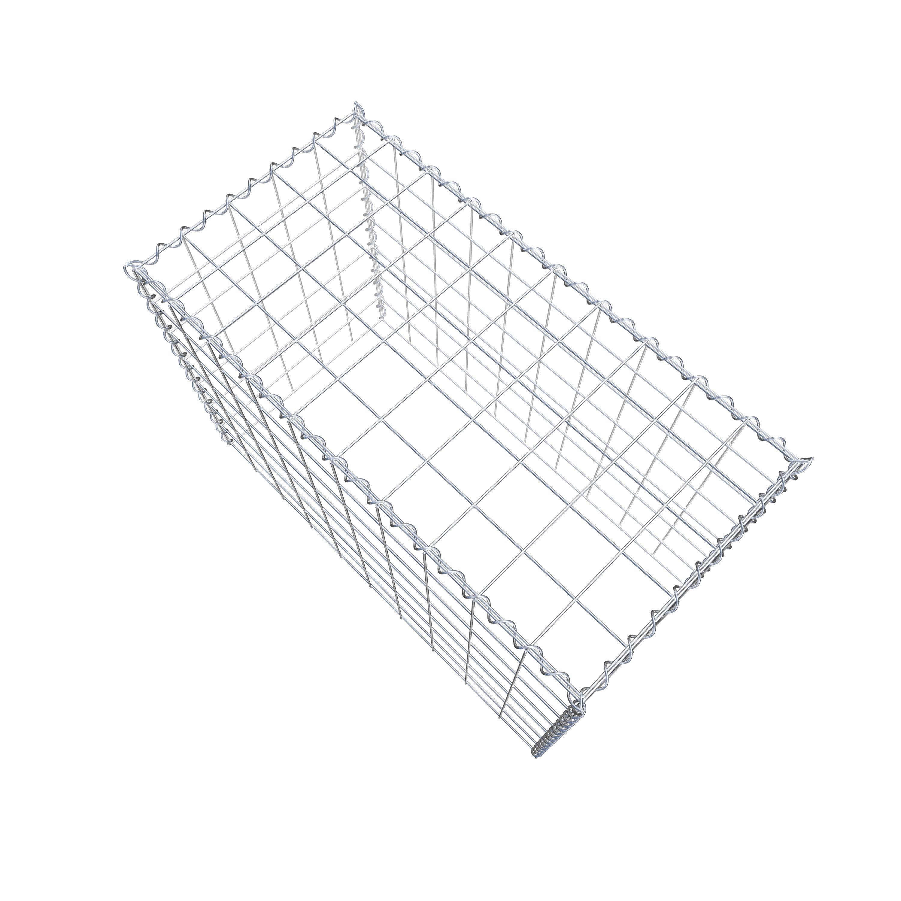 Opvokset gabion type 3 100 cm x 70 cm x 50 cm (L x H x D), maskestørrelse 10 cm x 10 cm, spiral