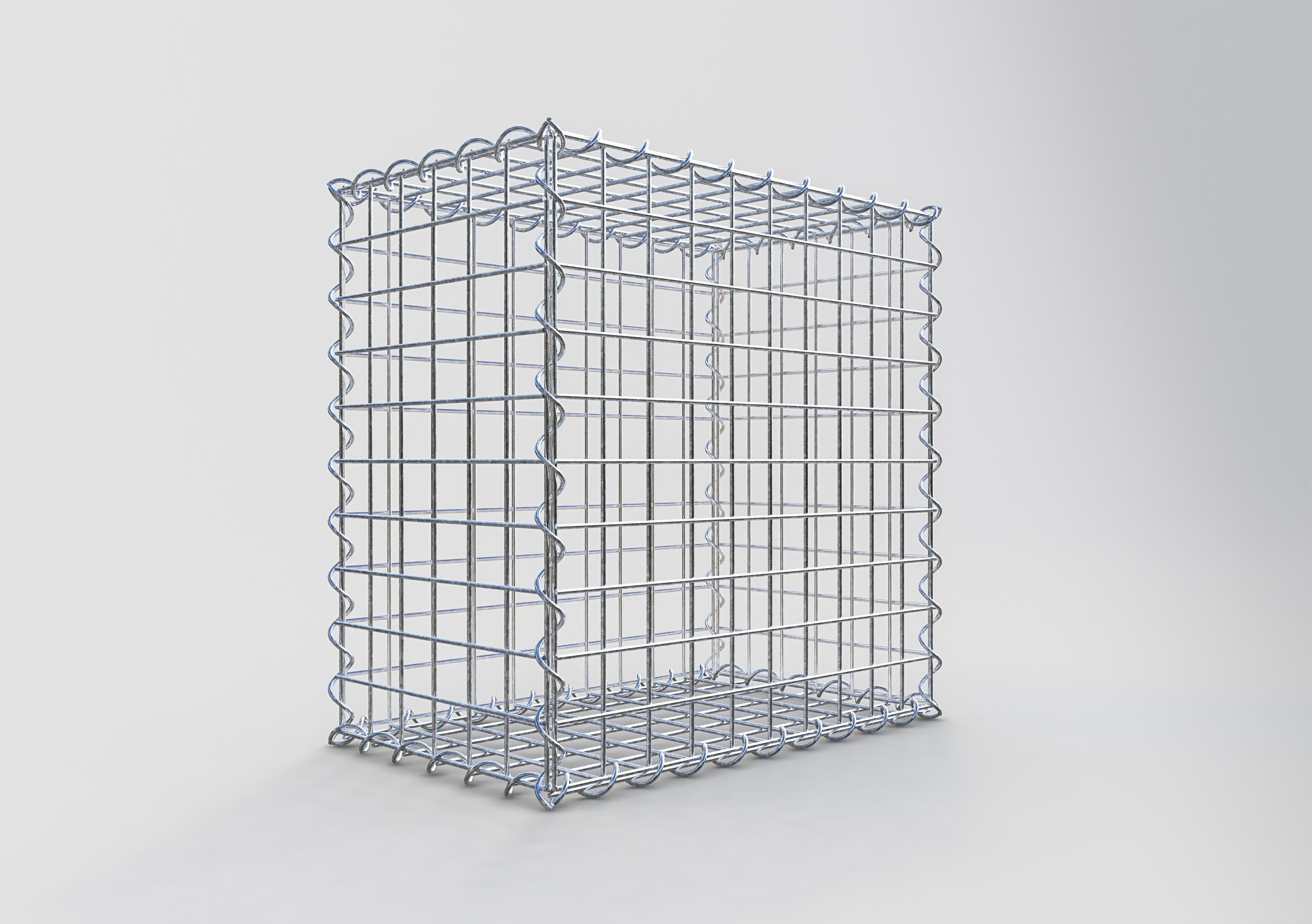 Gabion 50 cm x 50 cm x 30 cm (L x H x D), maskestørrelse 5 cm x 5 cm, spiral