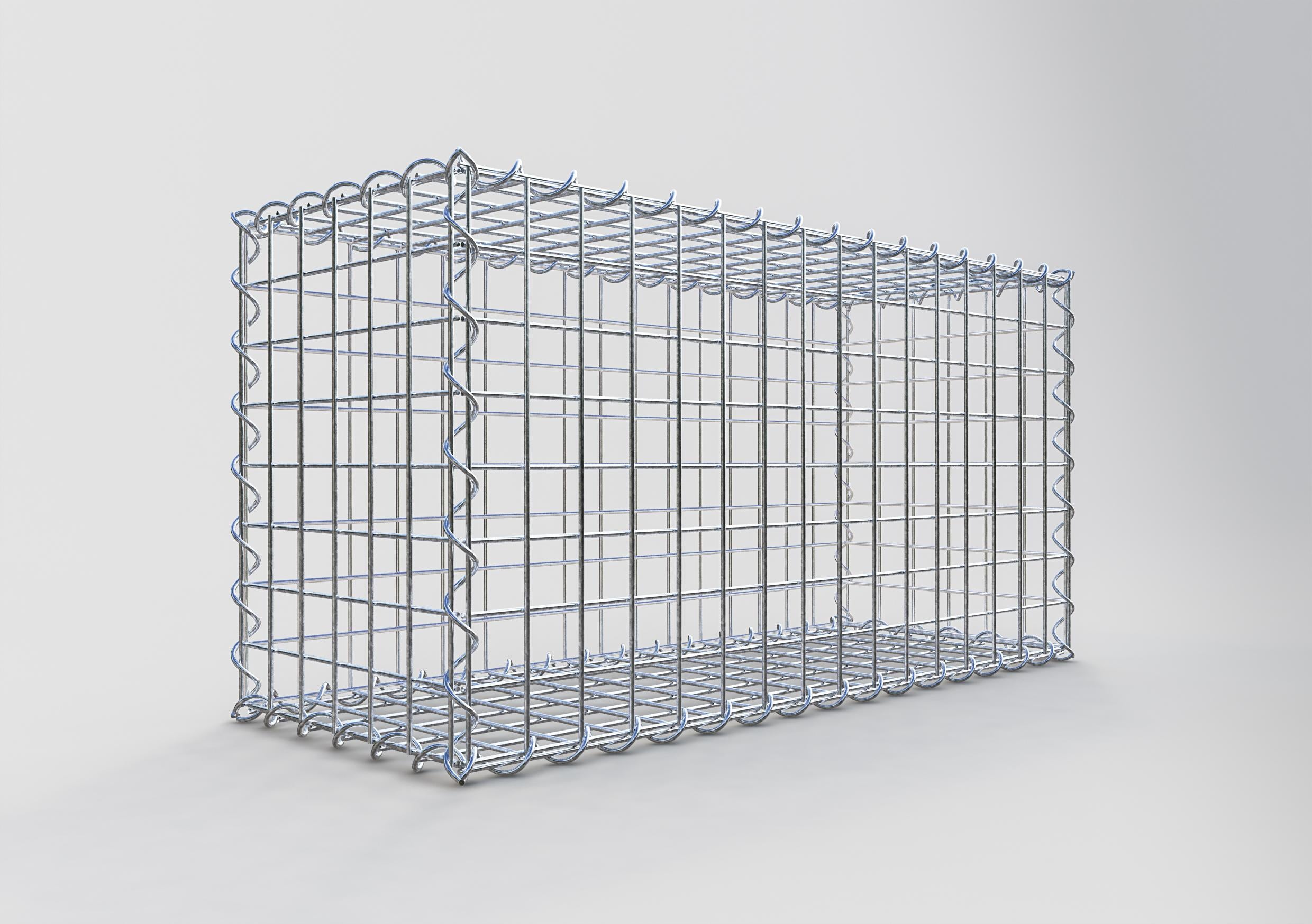 Gabion 80 cm x 40 cm x 30 cm (L x H x D), maskestørrelse 5 cm x 5 cm, spiral