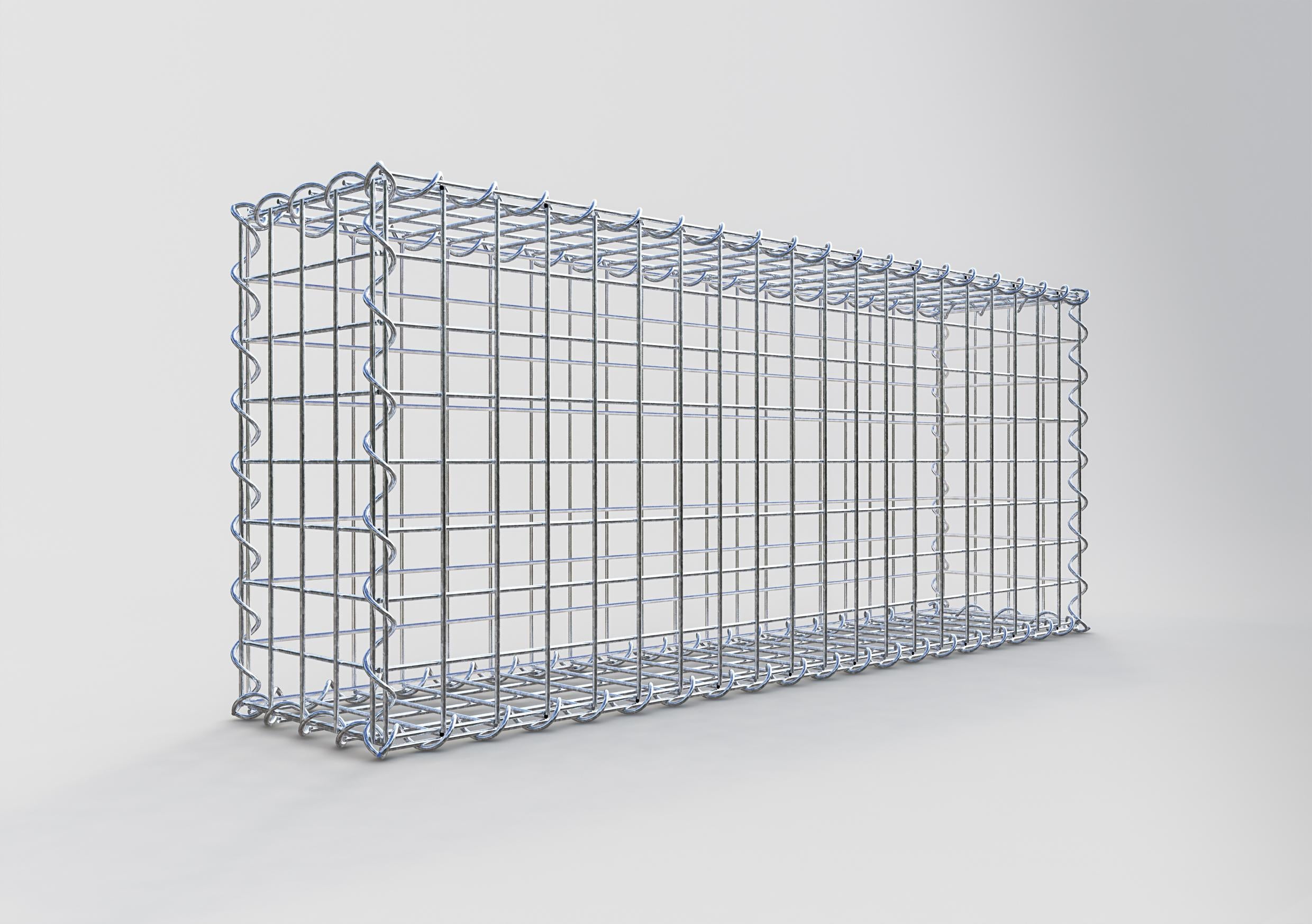 Gabion 100 cm x 40 cm x 20 cm (L x H x D), maskestørrelse 5 cm x 5 cm, spiral