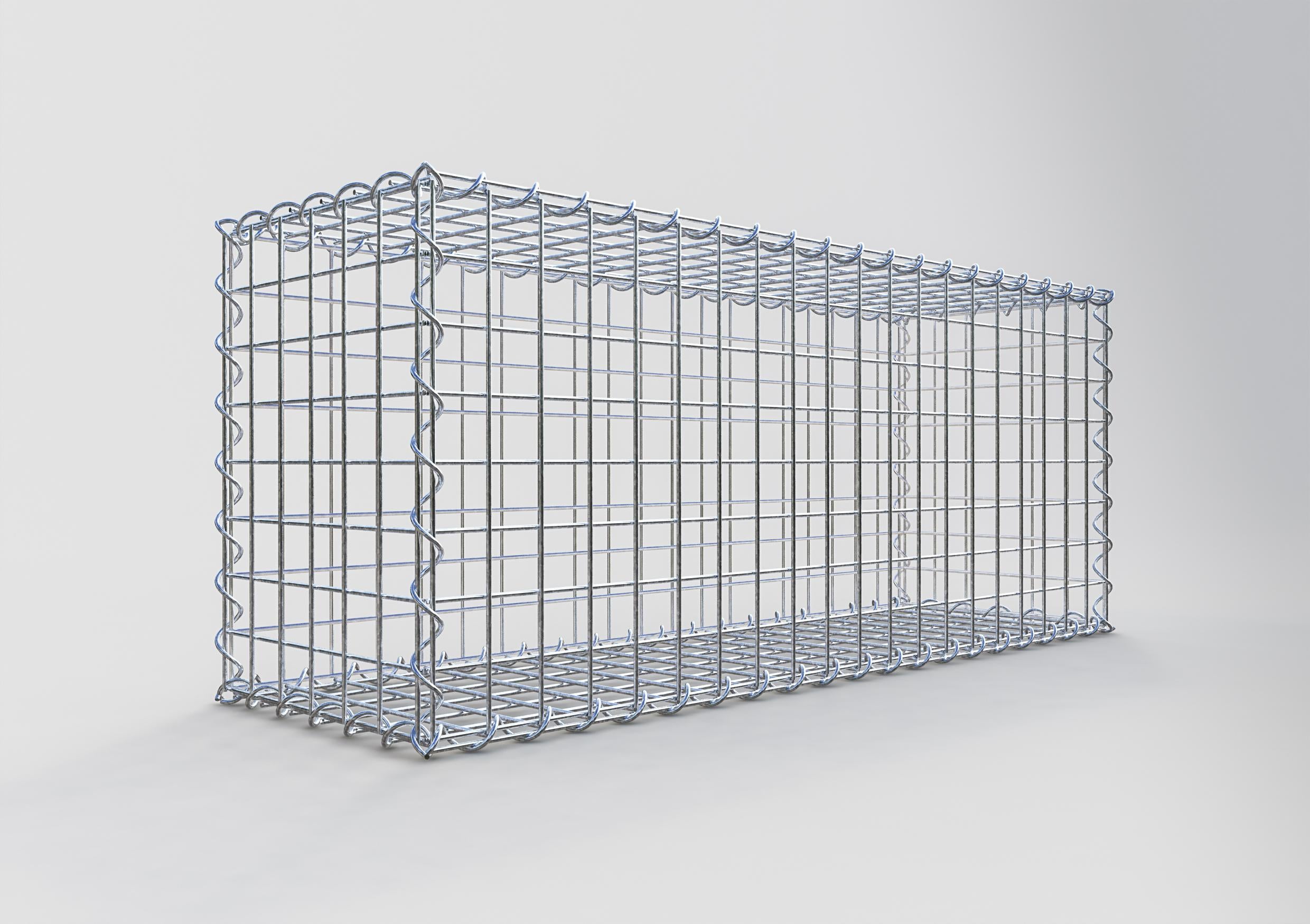 Gabion 100 cm x 40 cm x 30 cm (L x H x D), maskestørrelse 5 cm x 5 cm, spiral