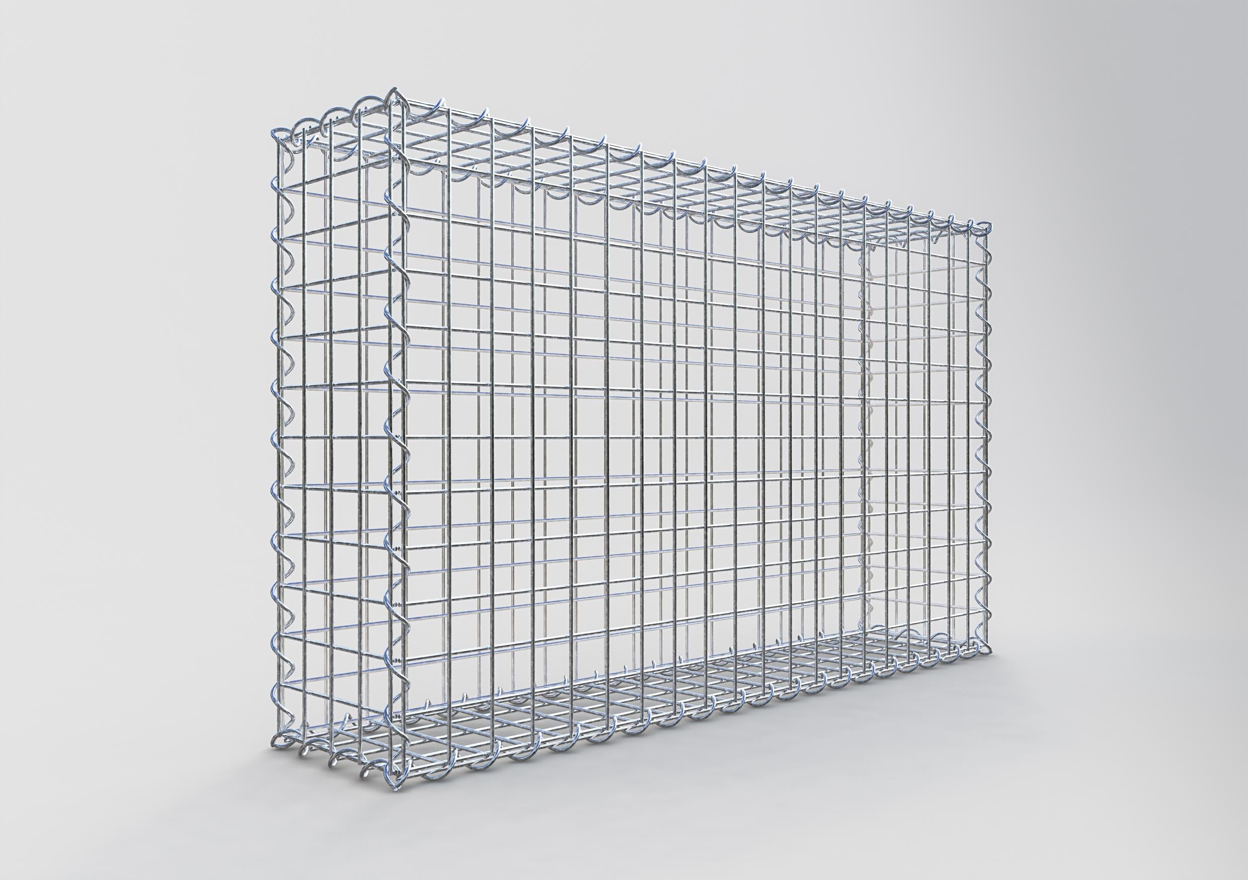 Gabion 100 cm x 60 cm x 20 cm (L x H x D), maskestørrelse 5 cm x 5 cm, spiral