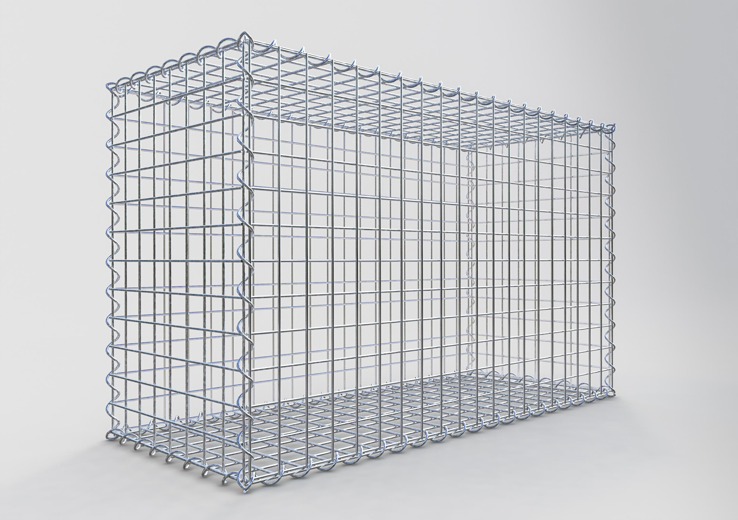 Gabion 100 cm x 60 cm x 40 cm (L x H x D), maskestørrelse 5 cm x 5 cm, spiral