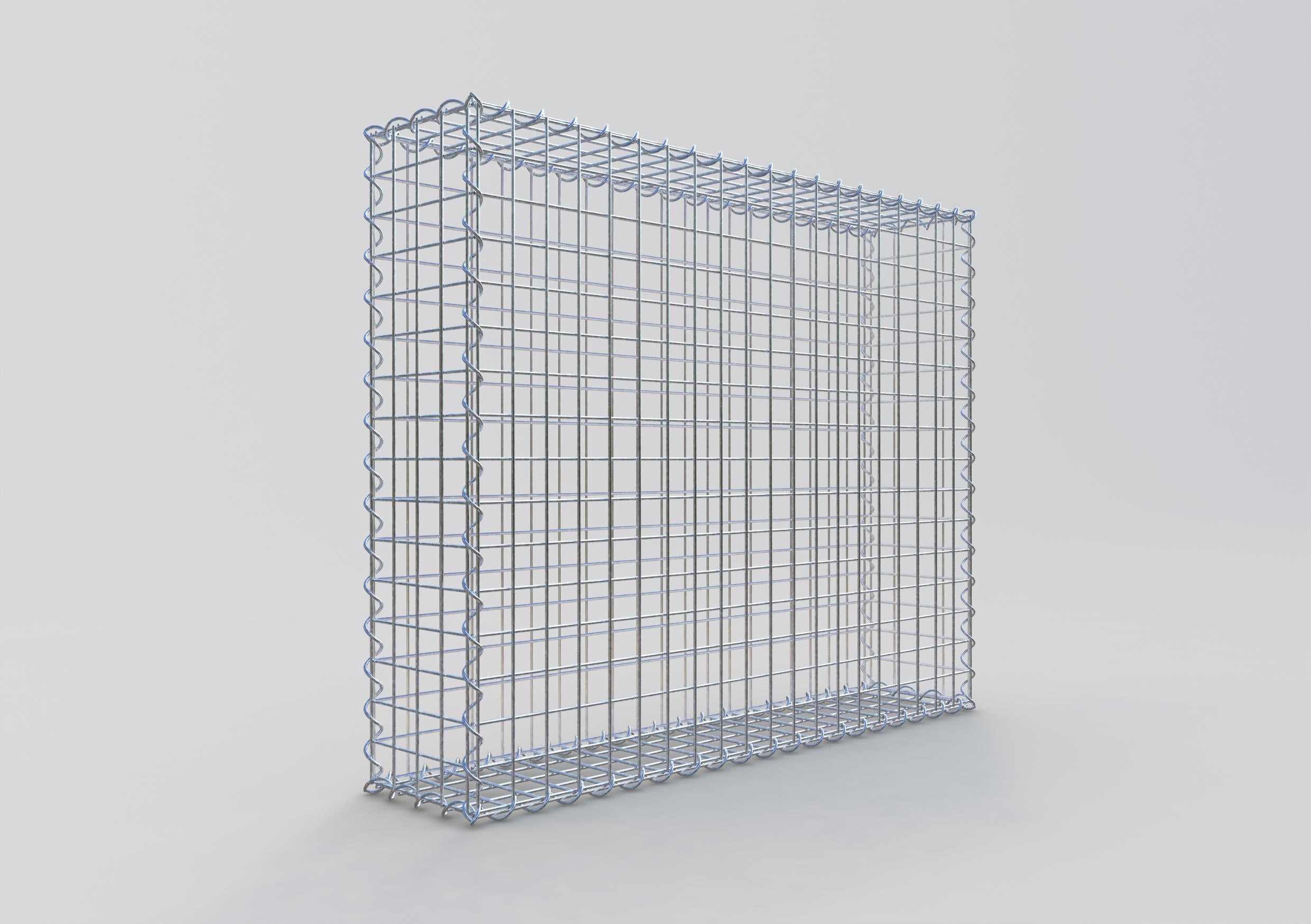 Gabion 100 cm x 80 cm x 20 cm (L x H x D), maskestørrelse 5 cm x 5 cm, spiral