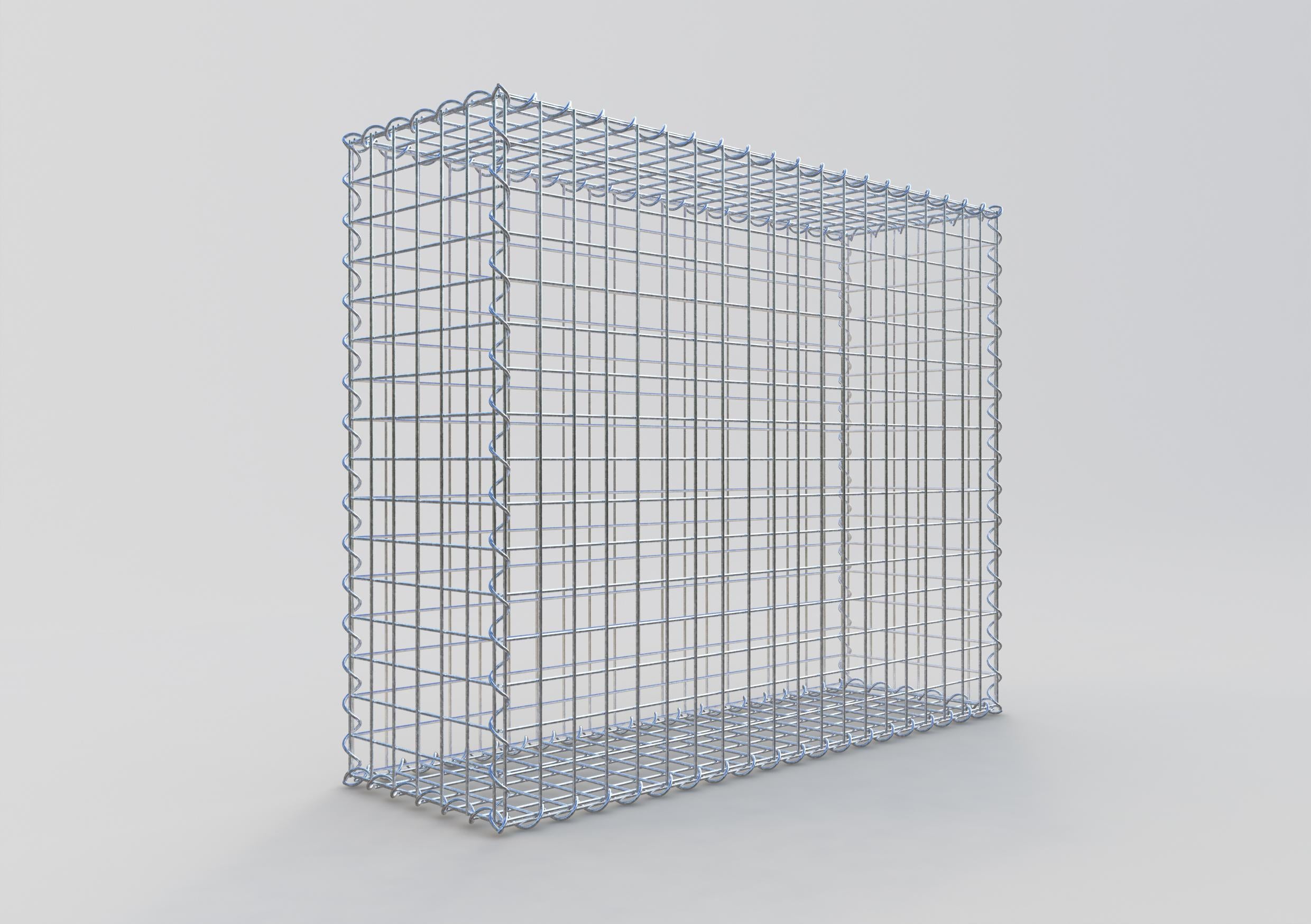 Gabion 100 cm x 80 cm x 30 cm (L x H x D), maskestørrelse 5 cm x 5 cm, spiral