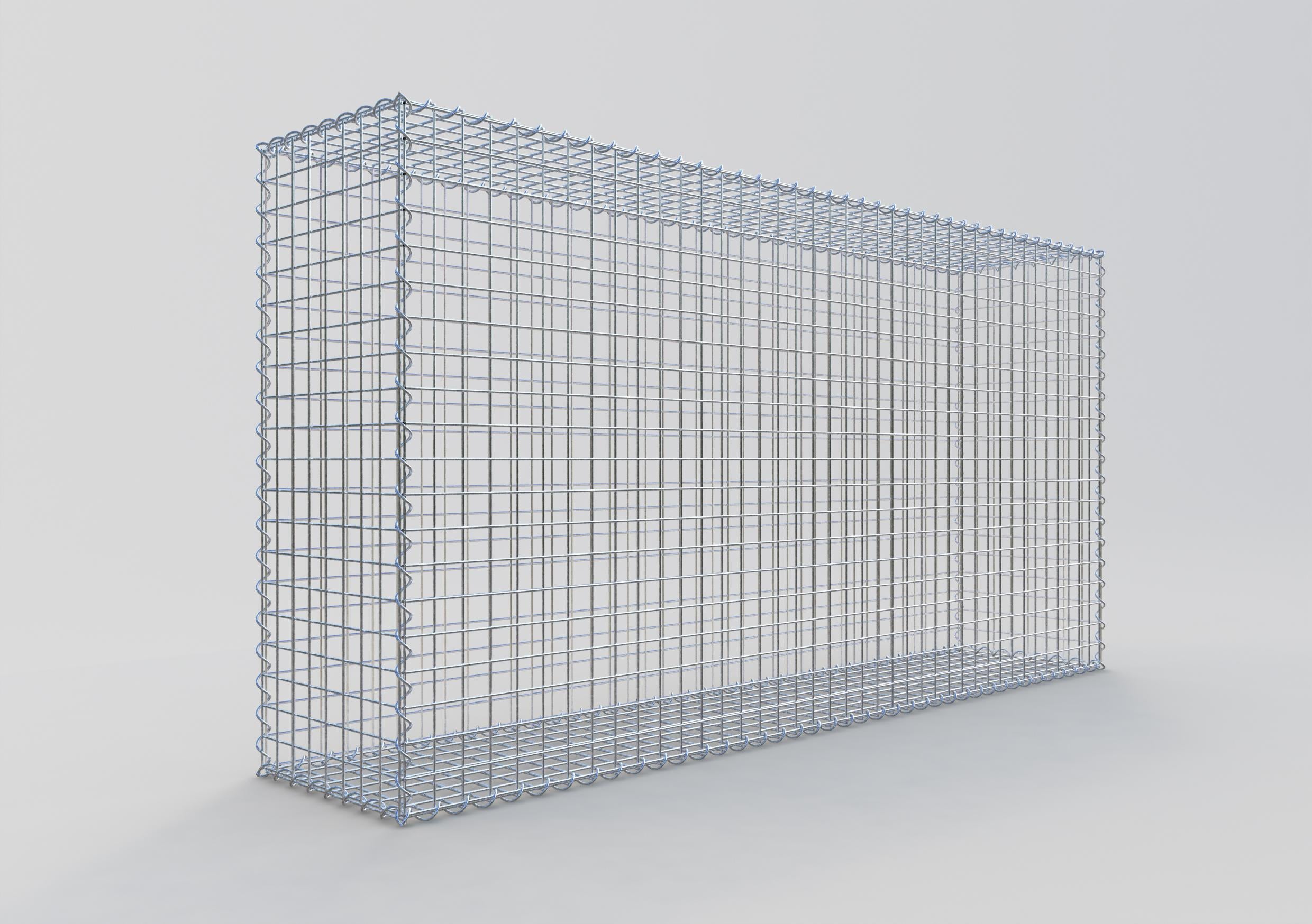 Gabion 200 cm x 100 cm x 40 cm (L x H x D), maskestørrelse 5 cm x 5 cm, spiral