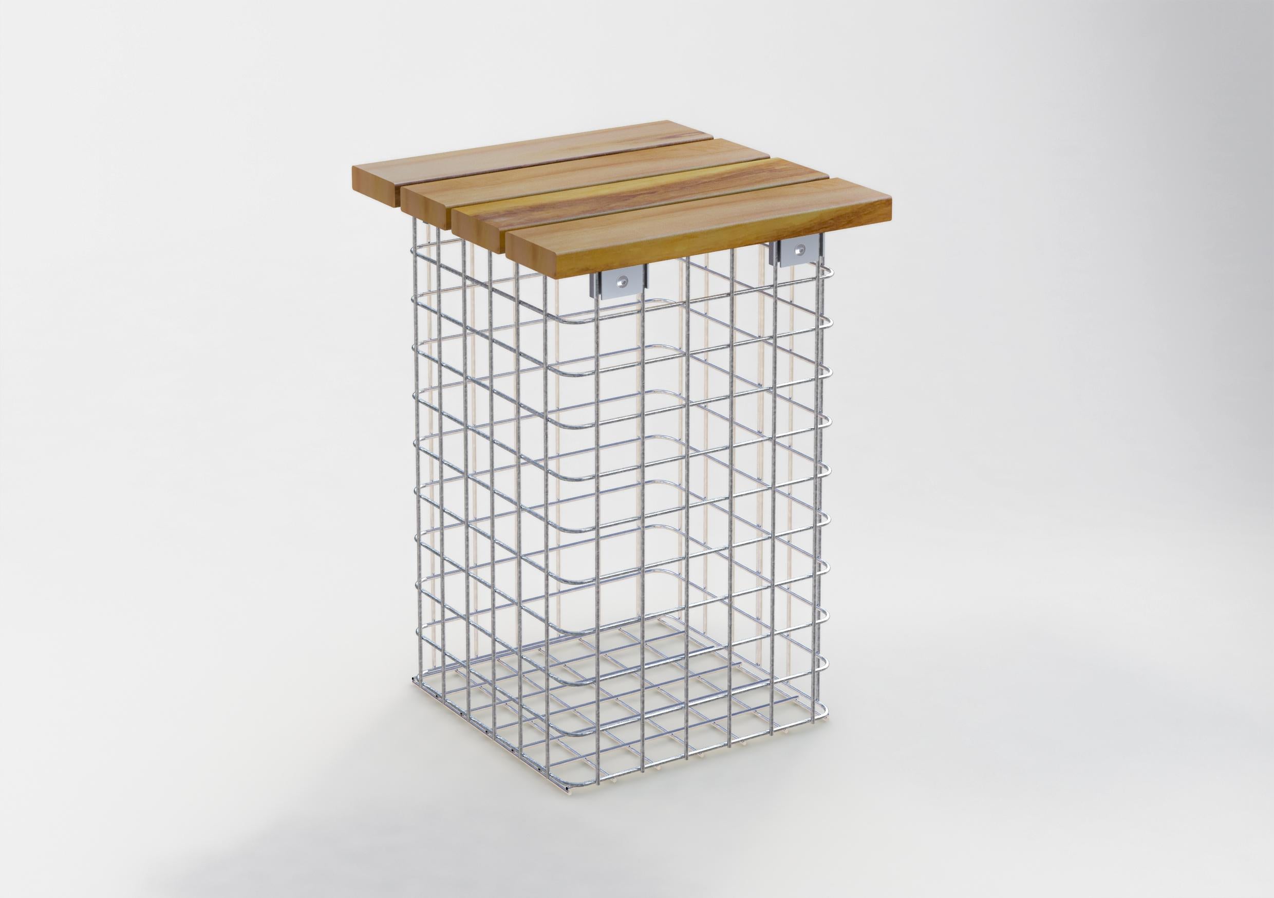 Stool hot-dip galvanized MW 5 x 5 cm, TEAK