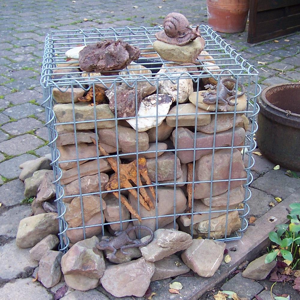 Gabion 50 cm x 50 cm x 50 cm (L x H x D), mesh size 5 cm x 10 cm, spiral