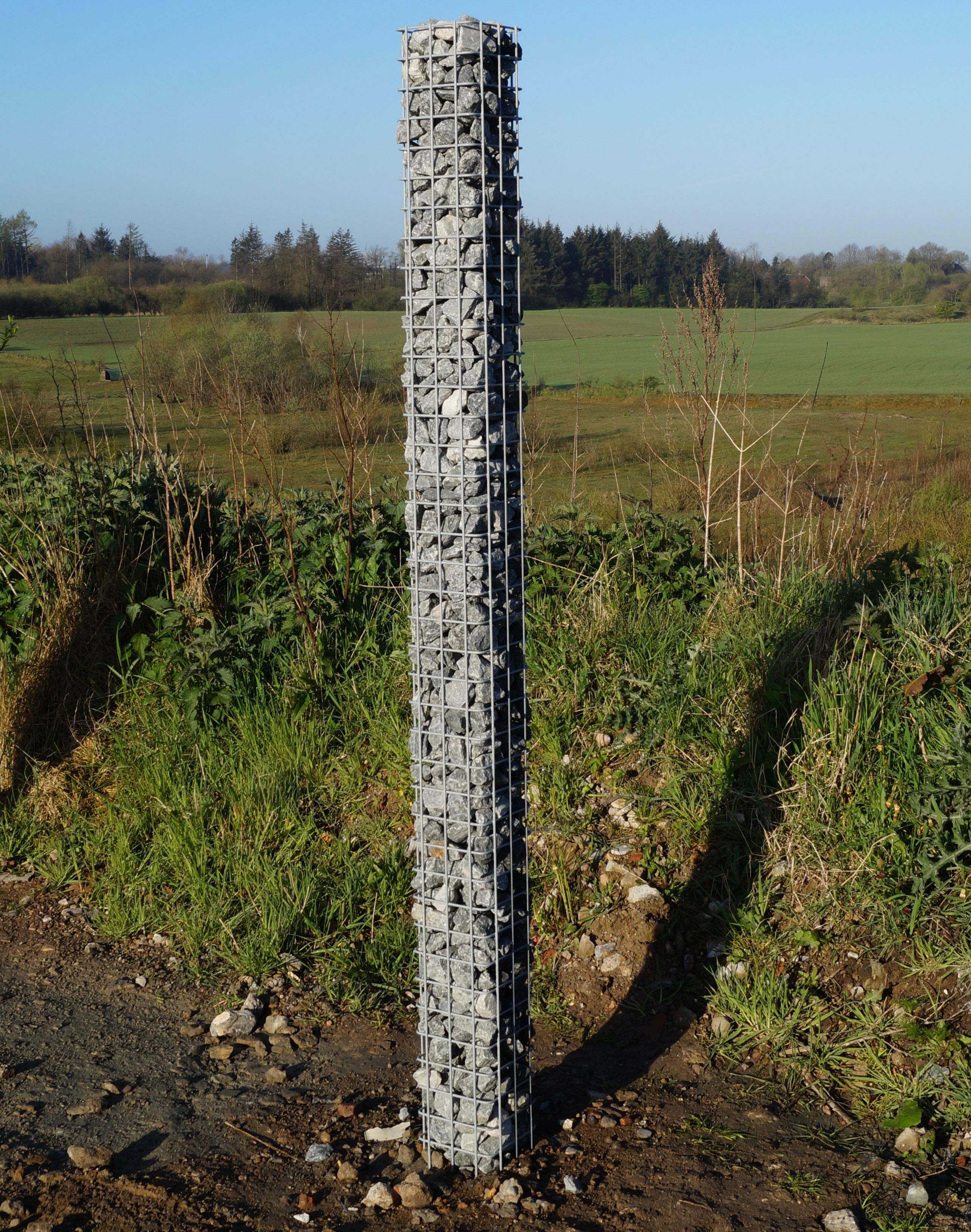 Gabion column, square, hot-dip galvanized, 17 cm x 17 cm, 200 cm high, MW 5 cm x 5 cm