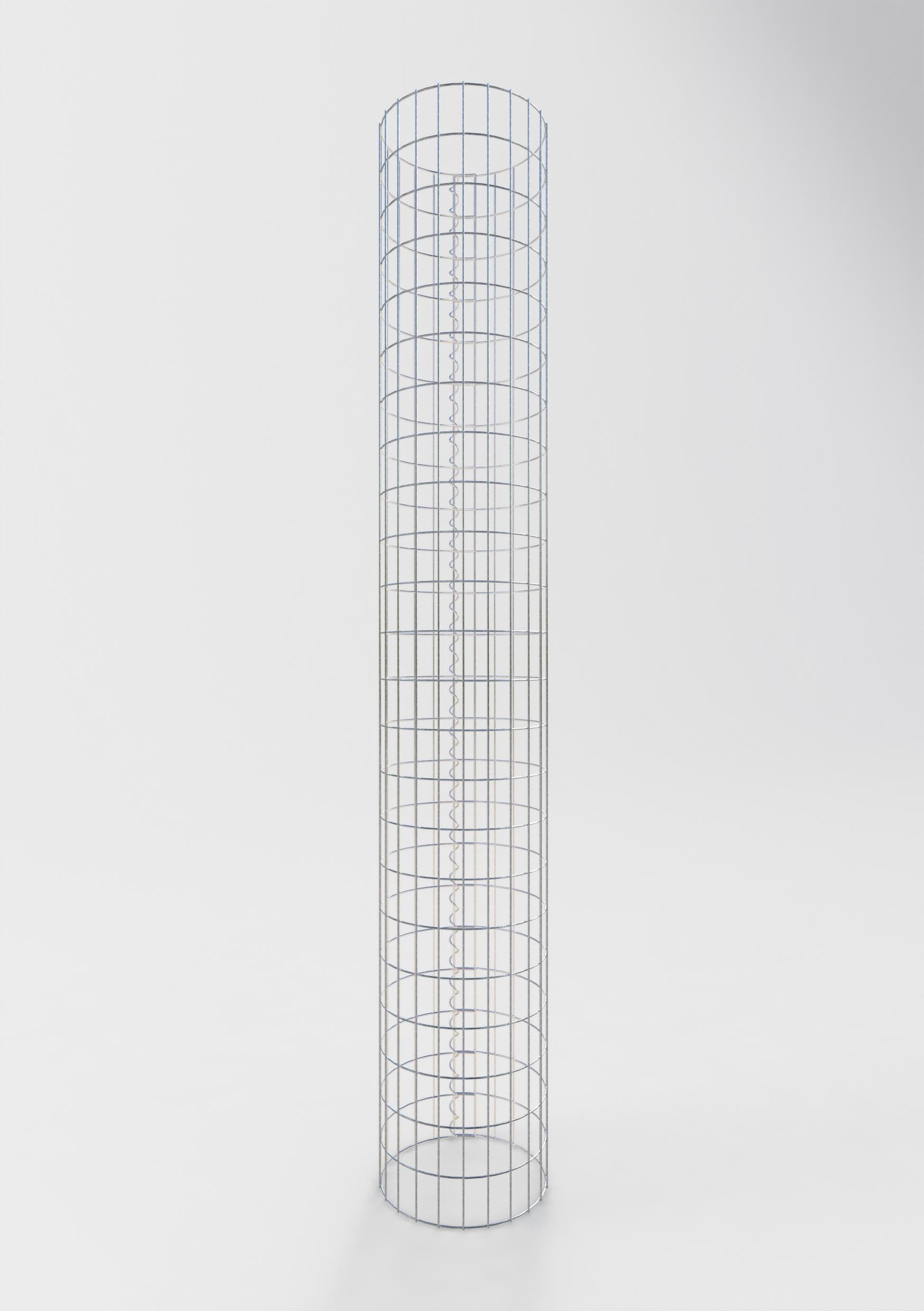 Gabionensäule rund 37  cm Durchmesser, 230  cm Höhe, Maschenweite 5 cm x 10 cm