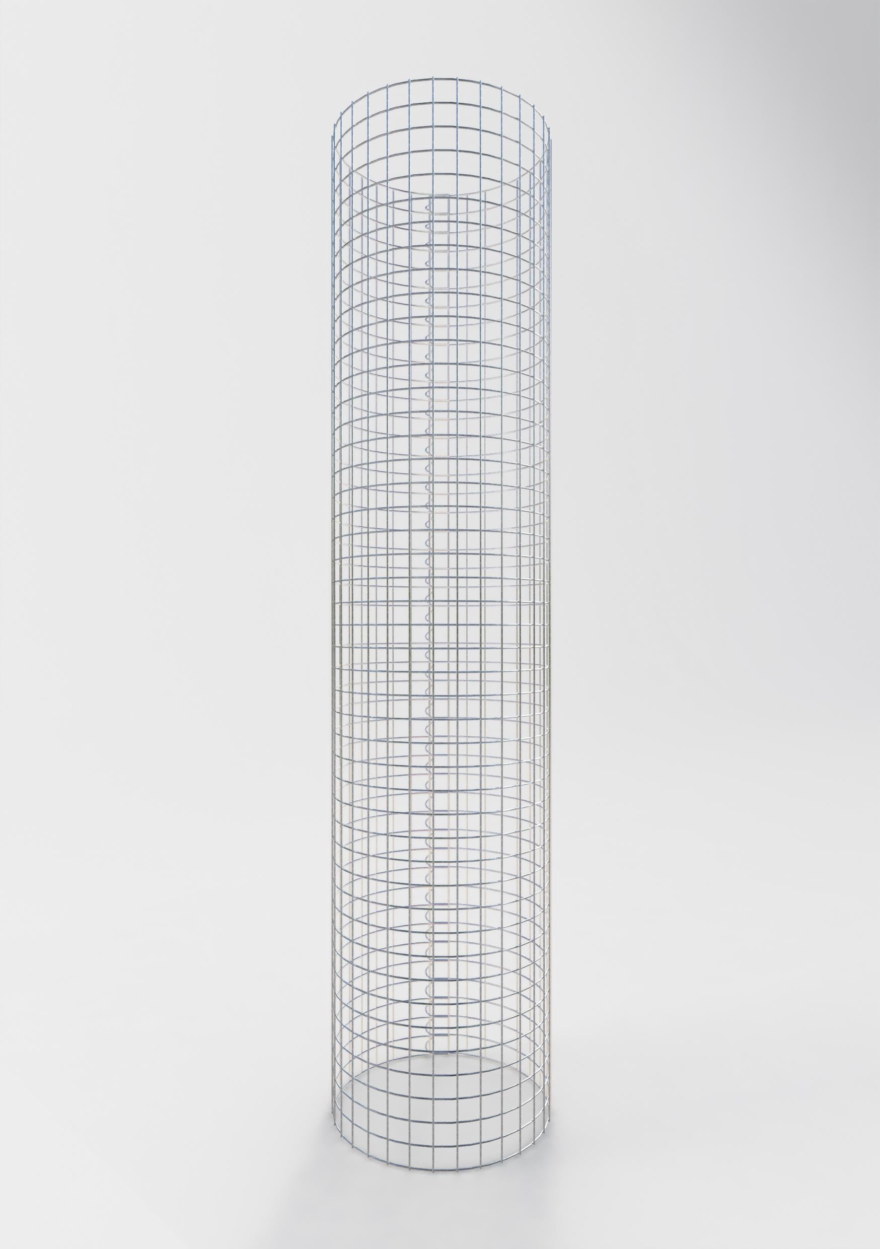 Gabion column around 52 cm diameter, 230 cm height, mesh size 5 cm x 5 cm